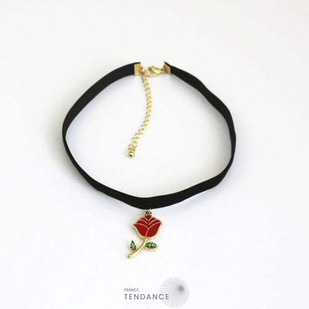 Collier Rose éternelle Rouge | France-Tendance