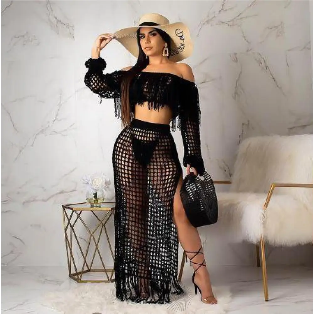 Ensemble Deux Pièces Troué à Franges | France-Tendance