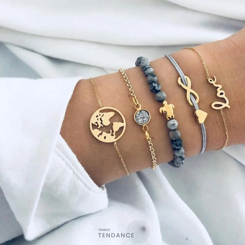 Lot De 5 Bracelets Tendances | France-Tendance