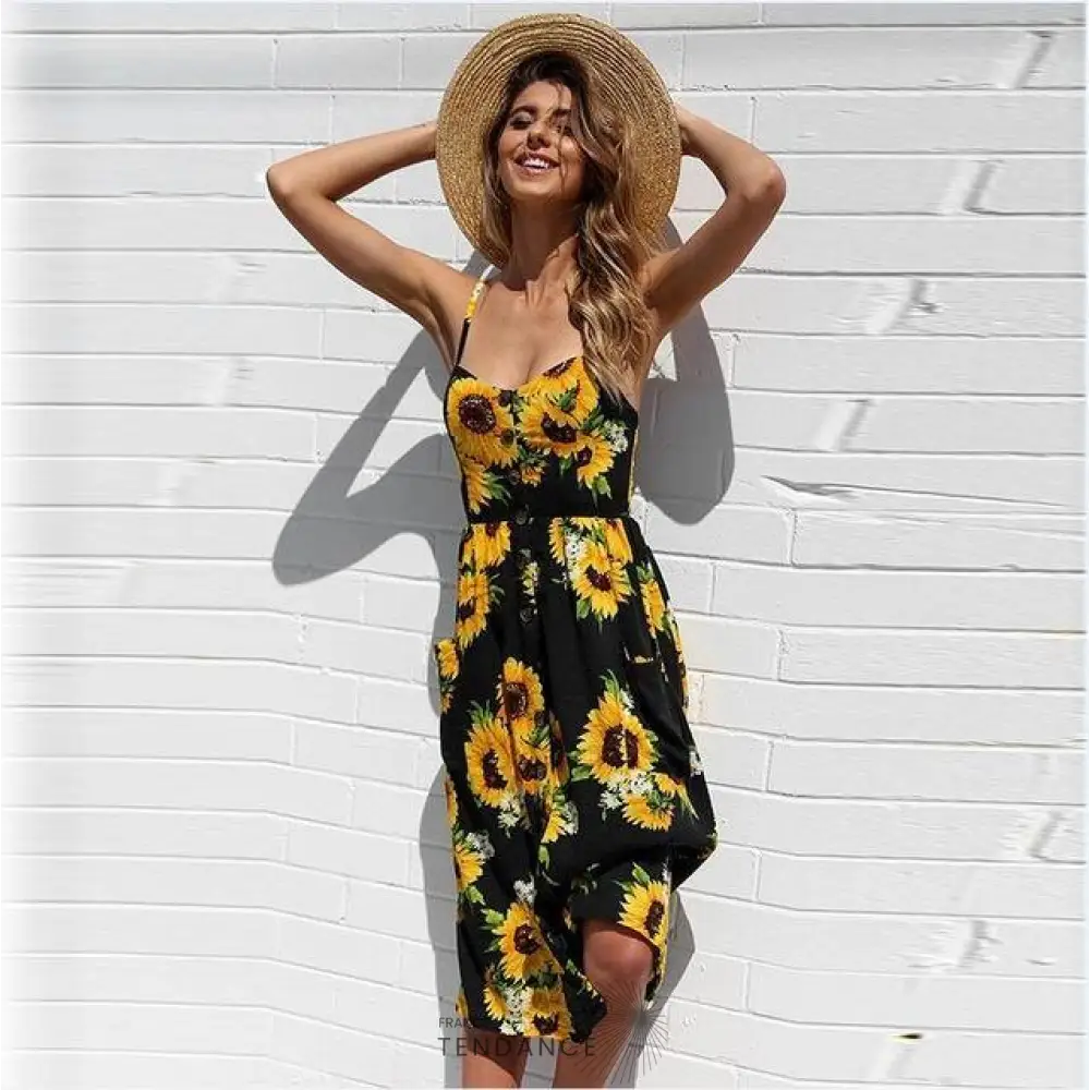 Robe Bohème Midi Imprimée | France-Tendance