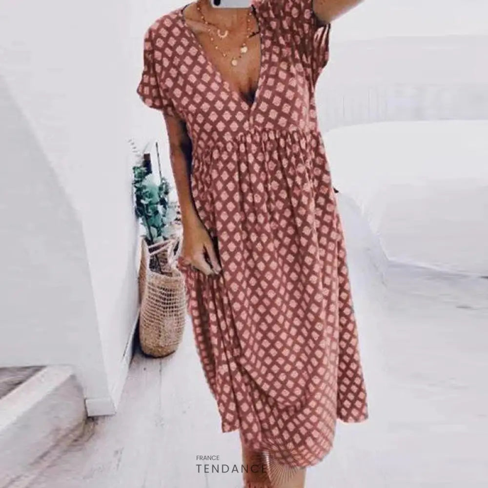 Robe Imprimée Col v | France-Tendance