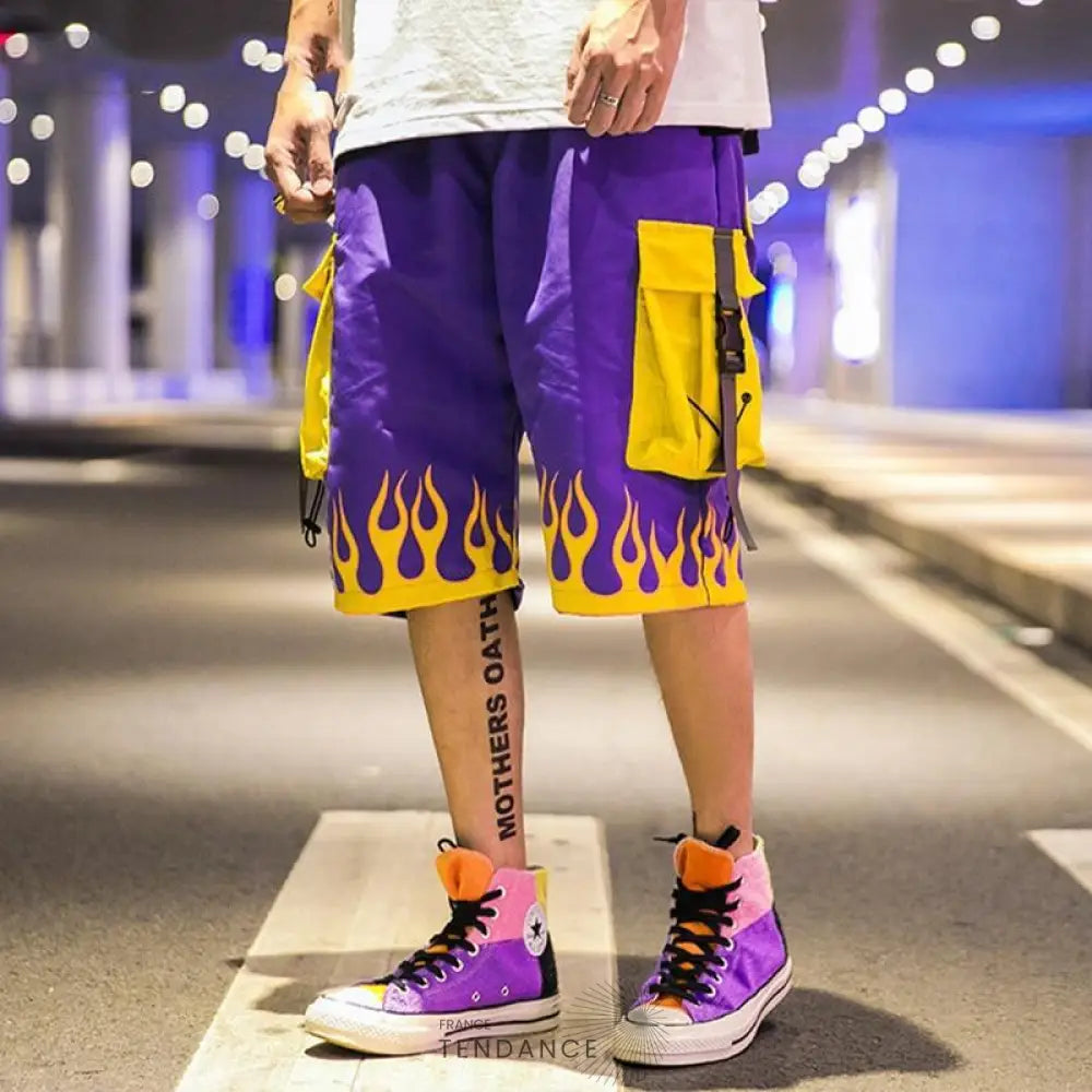 Short Flamme x Purple | France-Tendance