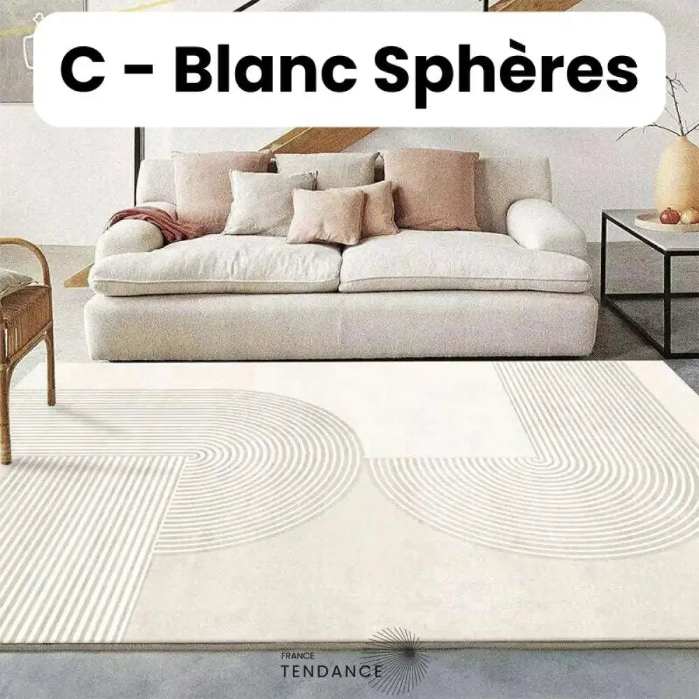 Tapis Magique Intachable | Incroyable Mais Vrai! C - Blanc Sphères / Paillasson (0.4X0.6M) Salon