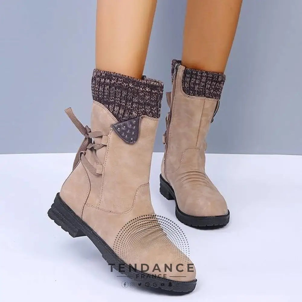 Bottes Bi-matière à Lacets | France-Tendance