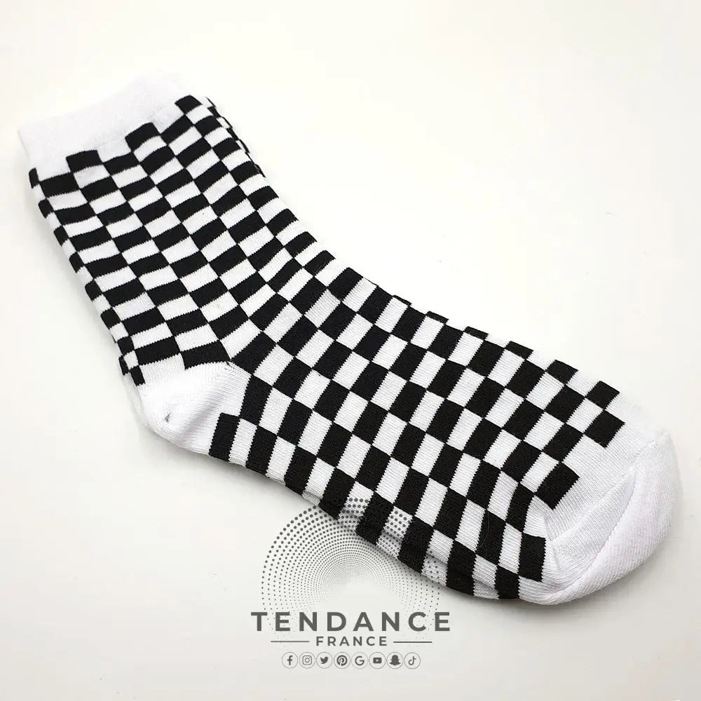 Chaussettes à Damier Style Coréen | France-Tendance