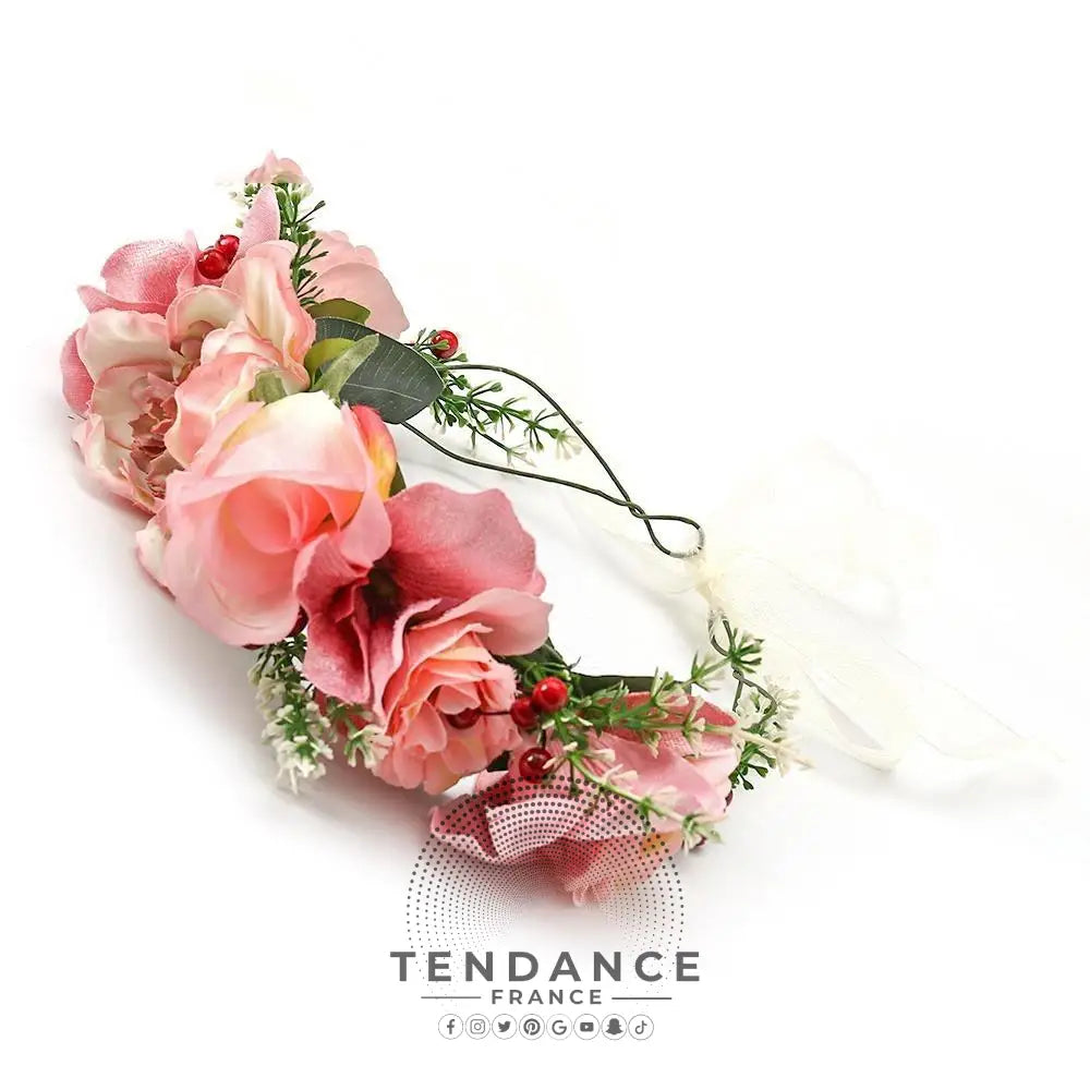 Couronne De Fleurs Rose Mariage | France-Tendance