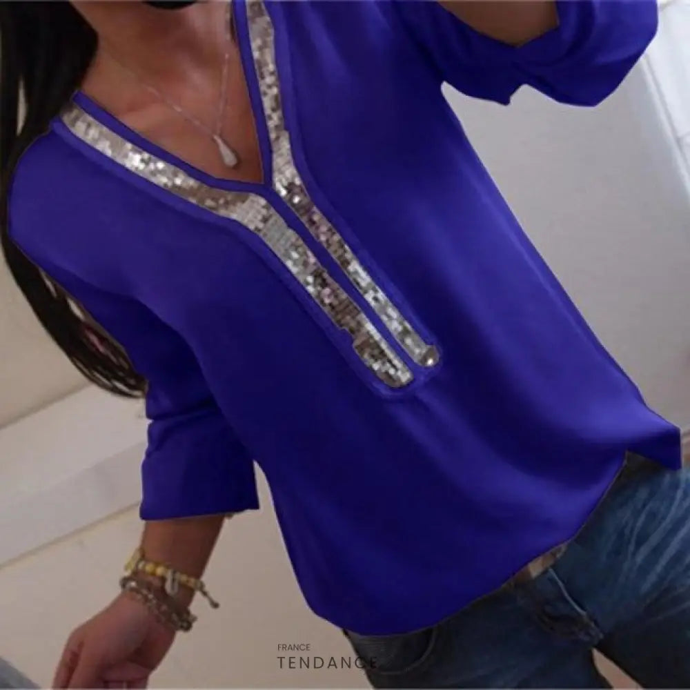 Haut Col En Sequins | France-Tendance