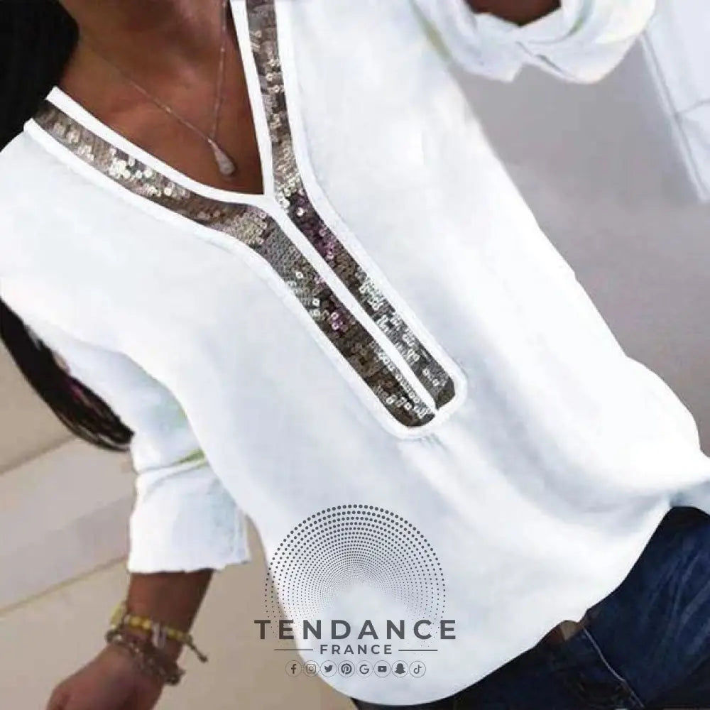 Haut Col En Sequins | France-Tendance