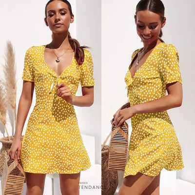 Robe Avec Imprimé Floral Et Nœud | France-Tendance
