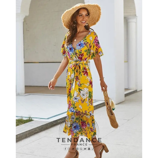 Robe Boho Florale Nouée | France-Tendance