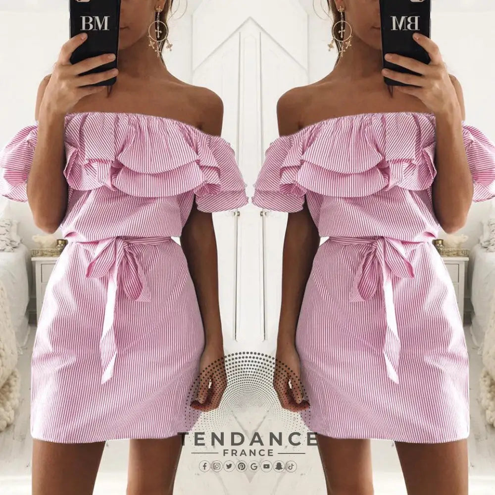 Robe à Volants Effet Chemise | France-Tendance