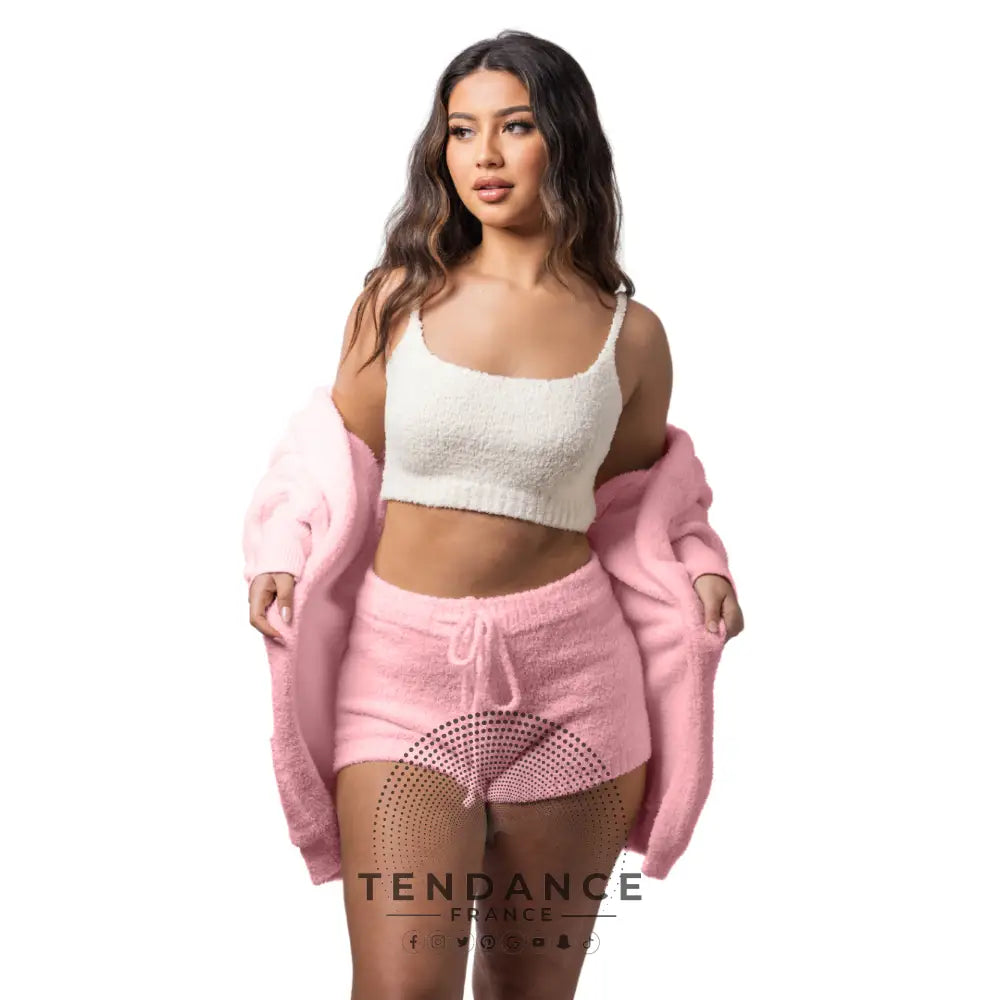 Eva | Ensemble 3 Pièces Cocooning & Sexy Xs / Rose